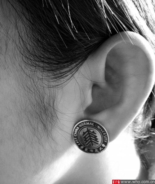 　網友紛曬特別的耳釘。網友供圖