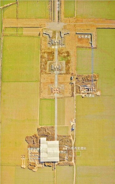 洛陽城宮城中樞區(qū)發(fā)掘位置圖(上南下北) 河南省文物局供圖