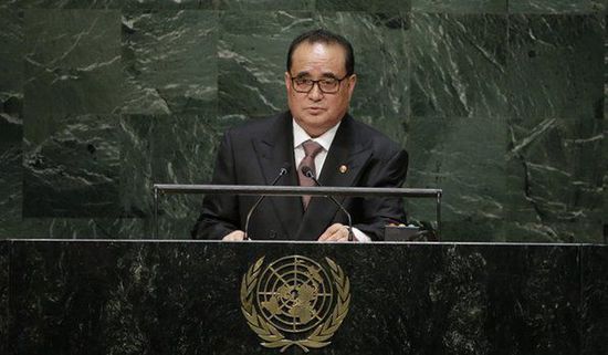 9月27日，朝鮮外相李洙墉在聯(lián)大發(fā)表講話。