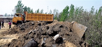 垃圾將生態(tài)涵養(yǎng)林給埋住了。