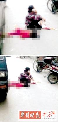 　媽媽哭著坐在旁邊打電話，孩子的爸爸還在三門峽打工。