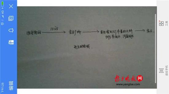 警方根據(jù)這兩張手繪地圖，動(dòng)用300余人次警力終于將林芳找到。（圖由淮安警方提供）