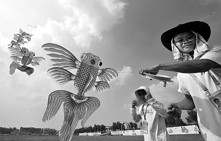 7月30日，第七屆全國農(nóng)運(yùn)會(huì)首項(xiàng)賽事——風(fēng)箏比賽在南召縣開賽