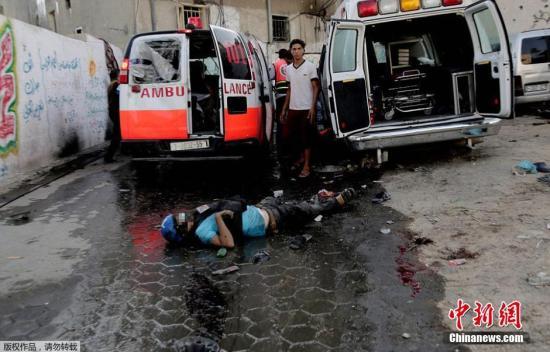 資料圖：加沙，以色列戰(zhàn)機轟炸一處市場，造成至少17名巴勒斯坦人死亡，200多人受傷。