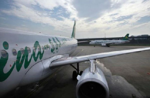 資料圖片：上海虹橋機場?？康囊患艽呵锖娇湛蜋C。（圖片來源：路透社）